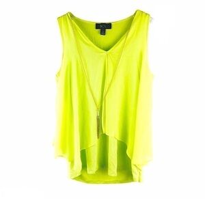 Women’s BCX Neon Green Sleeveless Spring Summer Top Small!